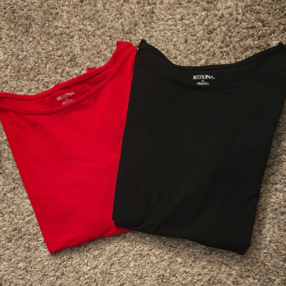 Merona Red and Black Women's Tunics - Pack of 2